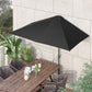 8ft Half Round Sun Shade Umbrella with 5 Ribs