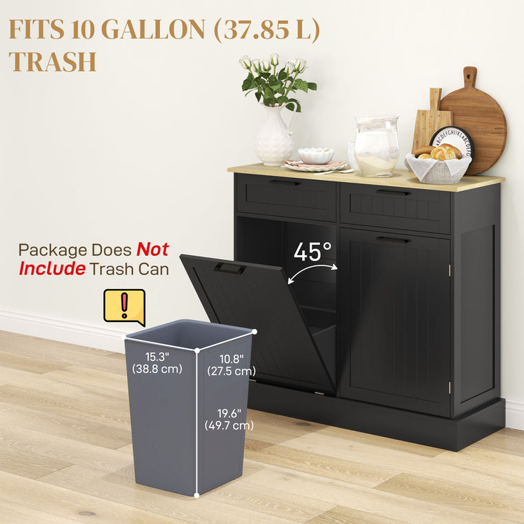 Tilt-Out Trash Cabinet with 2 Drawers