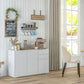 Kitchen Sideboard Storage Cabinet, Modern Coffee Bar with Push-Open Design and 2 Drawers for Living Room, White