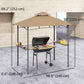 8' x 5' BBQ Grill Gazebo Tent with Double Tiered Canopy for Outdoor Sun Shade, Khaki