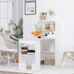 Modern Computer Desk with Storage Shelves, 47" Writing Table Workstation with Bookshelf for Home Office, White