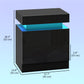 Nightstand Set of 2, End Side Tables with LED Lights, Bedside Tables with 2 Drawers, for Bedroom, Black