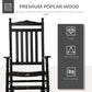 Wooden Outdoor Rocking Chair, Patio Rocking Chair with Slatted High Back and Armrests for Porch, Garden, Lawn, White