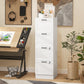 4 Drawer Filing Cabinet with Lock, Office Storage Cabinet with Adjustable Hanging Bars for A4 Letter Size Files, White