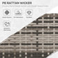 4 Pieces Rattan Wicker Outdoor Conversation Furniture Set w/ Corner Sofa Loveseats Coffee Table Cushions, Grey