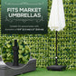 HDPE Square Parasol Base, Portable Umbrella Stand Weights for Cantilever Banana Parasol with Wheels, 35lbs with Water or 40lbs with Sand, for Φ0.75" to Φ1.5" Pole, Black
