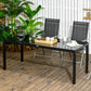 Rectangular Outdoor Dining Table for 8 People with Tempered Glass Top and Aluminum Frame, Black 70.9" x 31.5" x 28.3"