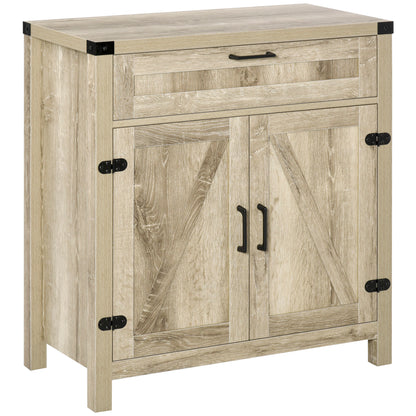 Farmhouse Sideboard Buffet with Barn Doors - Oak