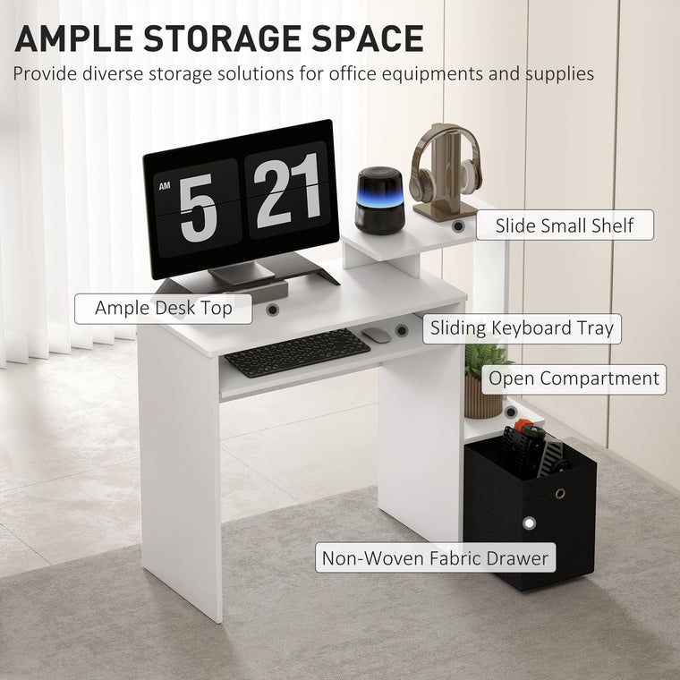 Computer Desk with Keyboard Tray & Storage Drawer
