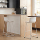 Modern Bar Stools Set of 2, PU Leather Barstools, Counter Height Kitchen Chairs for Breakfast Bars, Dining Room, White