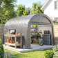10' x 10' Outdoor Storage Tent, Heavy Duty and Waterproof Portable Shed for Bike, Motorcycle & Garden Tools, Light Grey