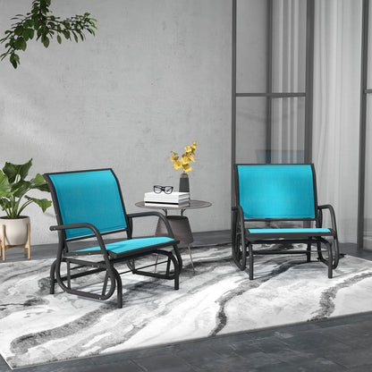 Glider Chairs with Mesh Seat and Metal Frame - Blue