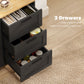 Buffet Cabinet with Soft-Close Doors, Modern Sideboard with 3 Drawers for Living Room, Kitchen, Dining Room, Black