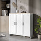 Modern Sideboard Cabinet with Adjustable Shelves, 3 Doors for Modern Kitchen & Dining Room, Ideal for Homeowners, White