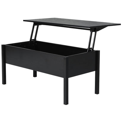 39" Lift-Top Coffee Table with Hidden Storage - Black