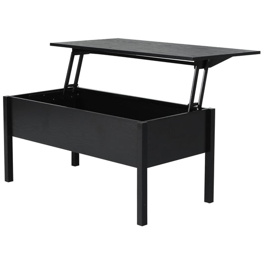 39" Lift-Top Coffee Table with Hidden Storage - Black