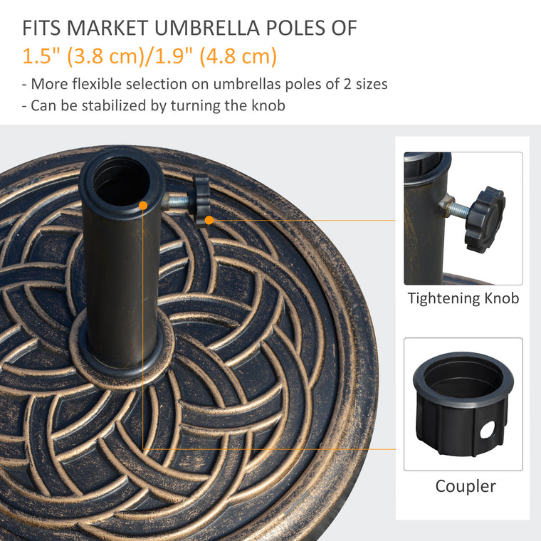 25 lb Bronze Round Umbrella Base, Heavy Duty