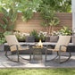 2 Pieces Wicker Patio Rocking Chair Set, Rattan Outdoor Rocking Chair Set with High Back, Armrests for Garden, Khaki