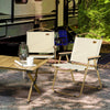 Set of 2 Camping Chair, Lightweight Folding Chair, Portable Armchairs, Excellent for Festivals, Fishing, Beach and Hiking, Beige