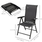 2PCs Outdoor Wicker Folding Chairs with Adjustable Backrest, Grey