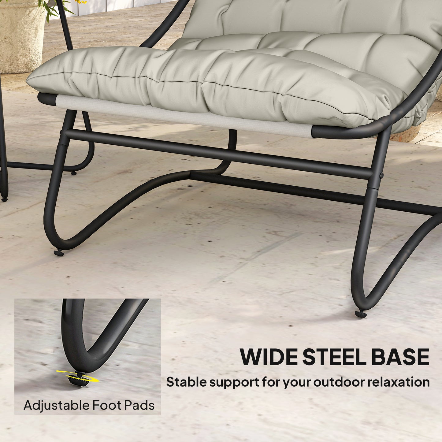 3 Piece Outdoor Bistro Set, Round Patio Table and Chairs Set for 2 with Breathable Mesh Seat and Cushions, Light Grey
