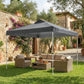 Pop Up Canopy Waterproof Canopy Tent with Carrying Bag for Parties Garden BBQs 9.8' x 9.8', Dark Grey
