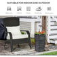 Patio Wicker Adirondack Chair, Outdoor Rattan Muskoka Chair with Cushions for Patio, Garden, Backyard Dark Blue
