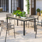 63"-94.5" Extendable Patio Dining Table for 6-8 Person, Outdoor Dining Table with Aluminium Edging, Steel Frame, Grey