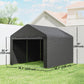 6.6' x 7.8' Portable Shed, Waterproof Bike Tent with Roll-up Zipper Door and Galvanised Steel Frame, Dark Grey