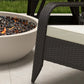 Patio Wicker Adirondack Chair, Outdoor Rattan Muskoka Chair with Cushions for Patio, Garden, Backyard Dark Blue