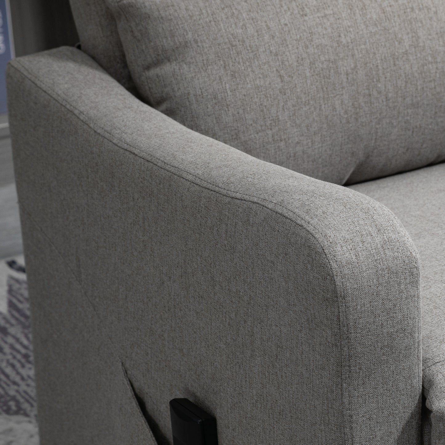 Electric Power Lift Recliner Chair with Remote Control and Side Pocket for Living Room, Grey