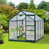6.2' x 8.3' x 6.6' Clear Polycarbonate Greenhouse with Slide Door