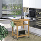 Bamboo Rolling Kitchen Island Trolley with Drawers & Shelves