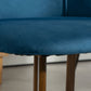 Upholstered Dining Chairs Set of 4, Velvet Accent Chair with Back and Wood-grain Steel Leg for Kitchen, Dark Blue