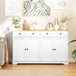 Modern Sideboard, Buffet Cabinet with Storage Drawers, Adjustable Shelves for Living Room, Dining Room, Entryway, White