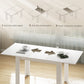 Modern Extendable Dining Table, 55.1 x 31.5 in, for 6-8 People, Expandable Dining Table for Kitchen, White