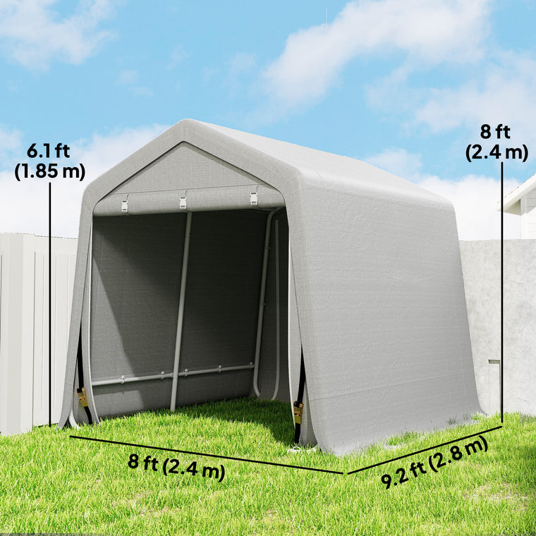 Garden Storage Tent with Metal Frame & Double Zipper Doors