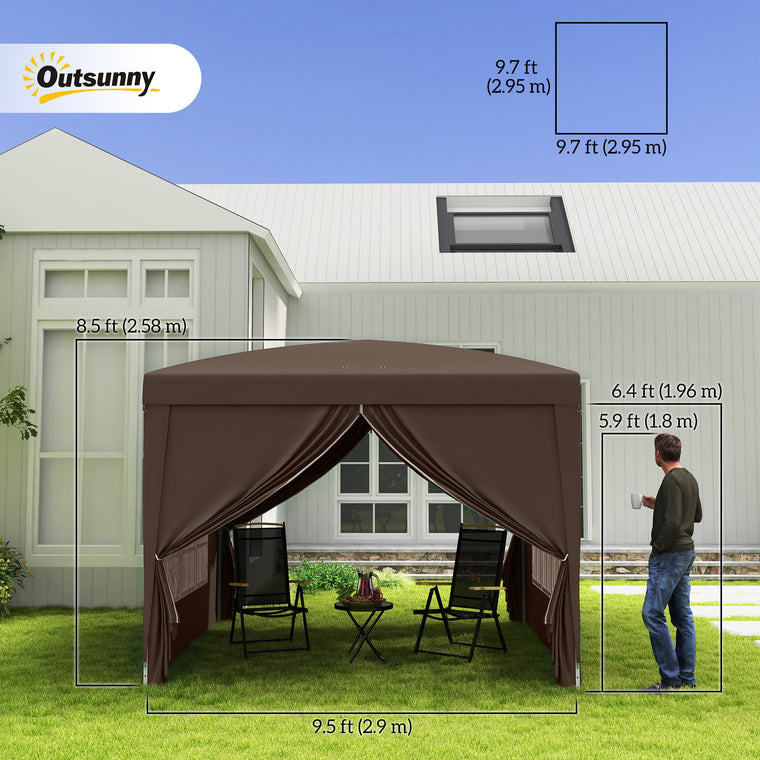 10' x 10' Coffee Pop-Up Party Tent Gazebo with Carry Bag