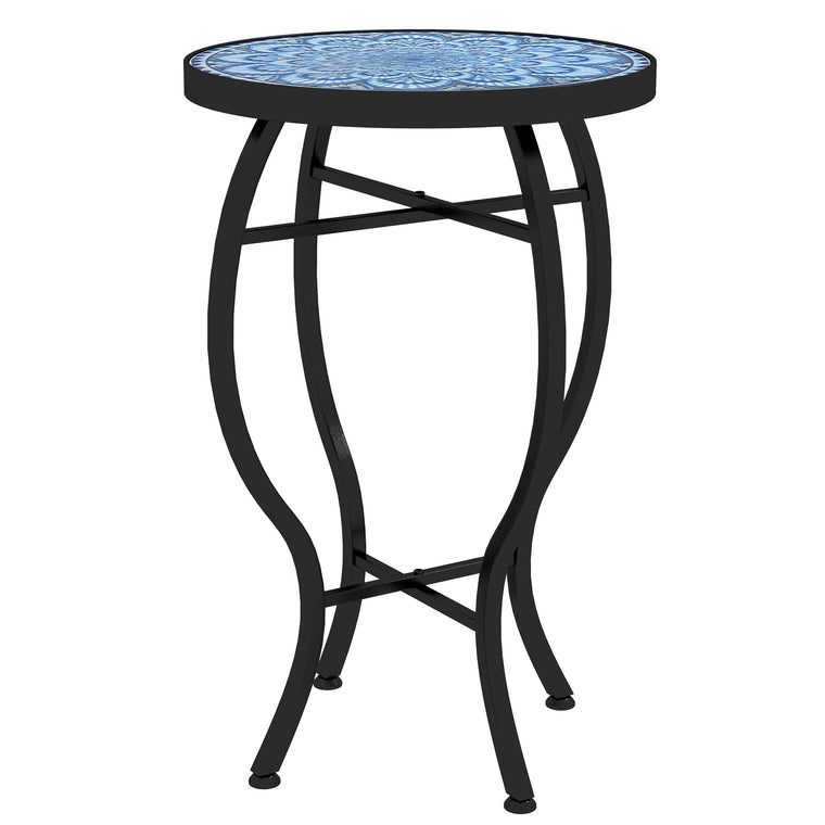 Round Bistro Coffee Table with Mosaic Top