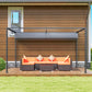 13' x 10' Patio Pergola with Retractable Canopy, Outdoor Sun Shelter, Yard Shade, Dark Grey