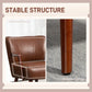 Accent Chair, Modern Armchair, Faux Leather Upholstered Living Room Chair with Wood Legs and Wide Padded Seat, Brown
