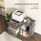 Mobile Printer Stand with Charging Station USB Ports Locking Filing Cabinet for A4 Letter Size Grey