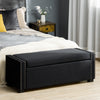 Upholstered Flip Top Storage Bench Fabric Ottoman for Bedroom, Living room, Dark Grey