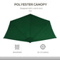 9.8ft Half Umbrella Semi Round Patio Parasol with Crank Handle, Top Vent for Garden, Balcony- NO BASE INCLUDED, Green