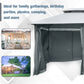 13'L x 10'W x 8.7'H Patio Gazebo Outdoor 2-Tiers Garden Canopy Yard Sunshade Shelter with Curtains, Grey