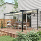 Metal Pergola with Sliding Roof Canopy, Retractable Pergola Canopy