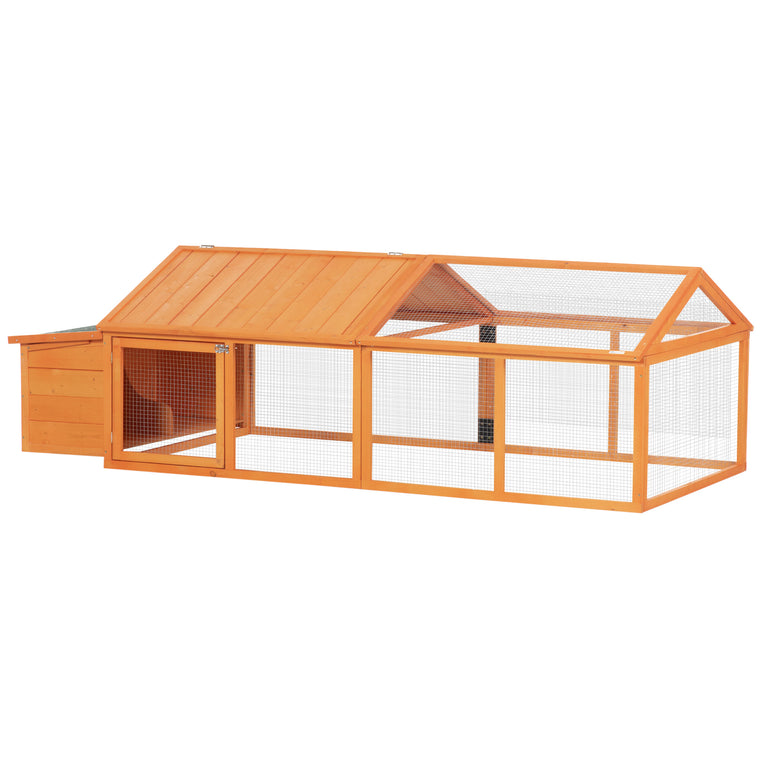 95" Large Wooden Chicken Run with Side Door & Wooden Roof