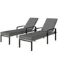 Chaise Lounge Chairs Outdoor, Set of 2 Wicker Patio Lounge Chairs with 5-Level Adjustable Backrest, Cushion