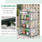 3 Tier Mini Greenhouse, Portable Outdoor Flower Stand with Shelf Clips, Indoor Greenhouse with Plastic Cover and Steel Frame, Transparent, 27" x 19" x 49"