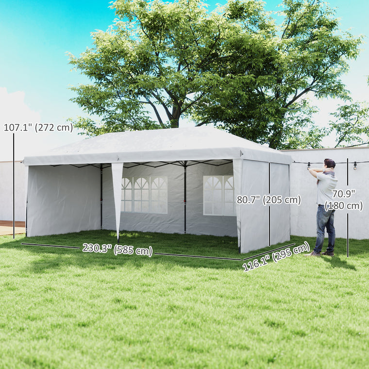 10' x 20' White Pop-Up Party Tent with Carrying Bag